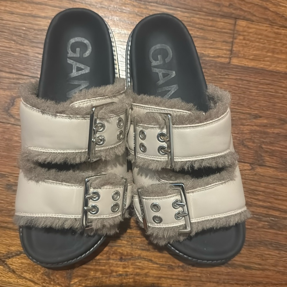 Ganni Fur Lined Sandal